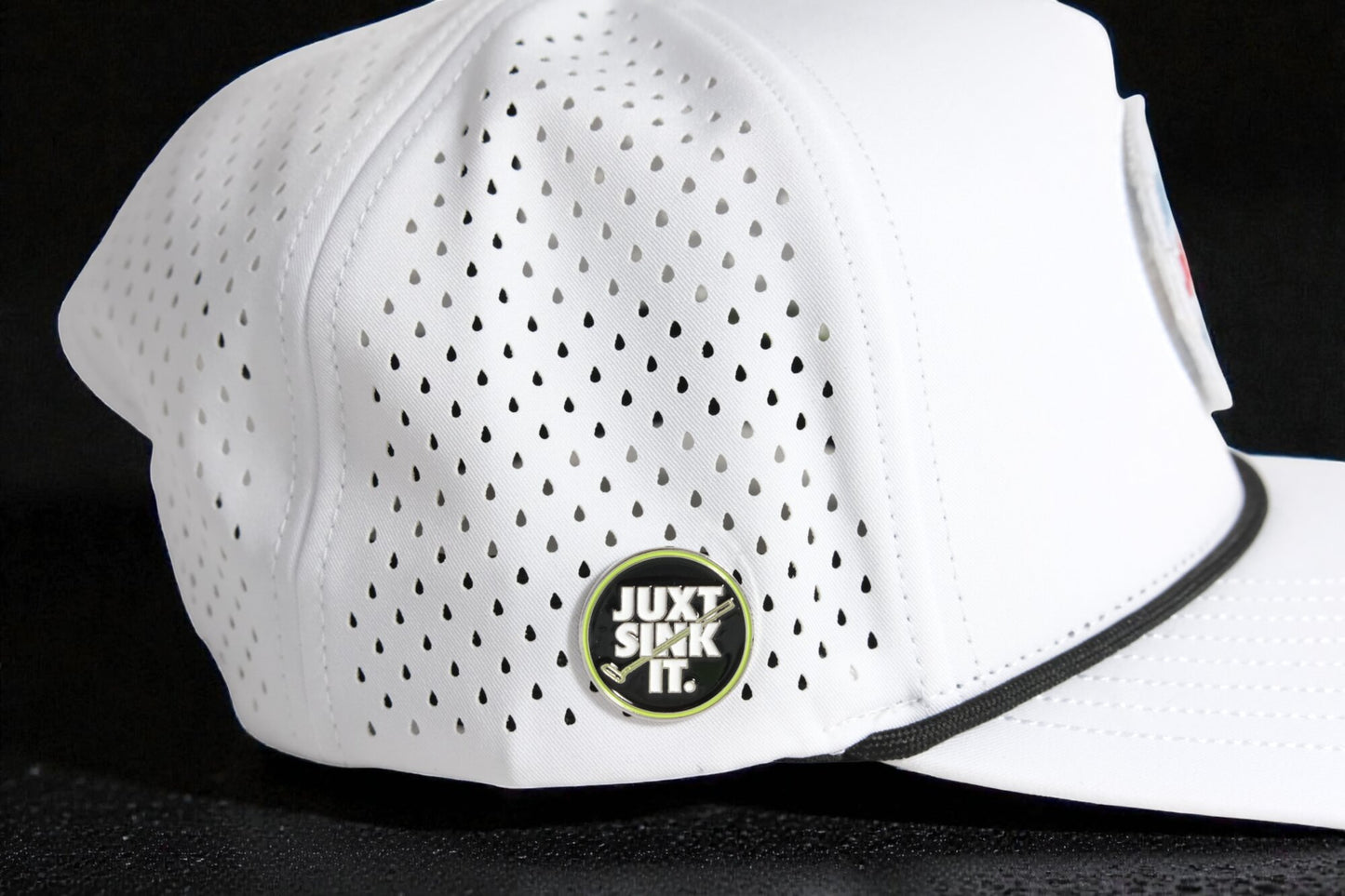 JUXT 'Stick it' White Rope Golf Hat - Pick 3 Patches!