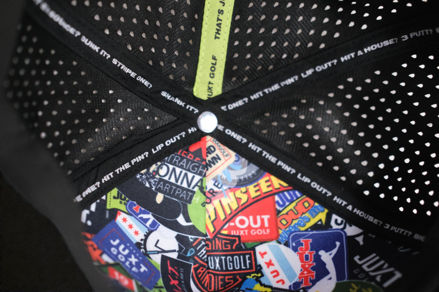 JUXT 'Stick it' Black Rope Golf Hat - Pick 3 Patches!
