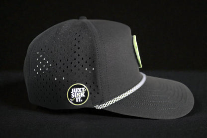 JUXT 'Stick it' Black Rope Golf Hat - Pick 3 Patches!