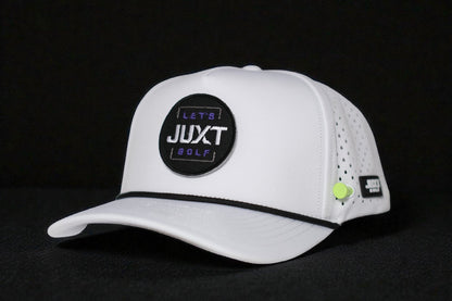 JUXT 'Stick it' White Rope Golf Hat - Pick 3 Patches!