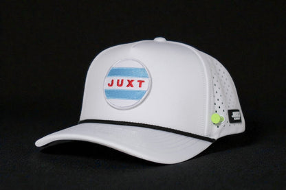 JUXT 'Stick it' White Rope Golf Hat - Pick 3 Patches!