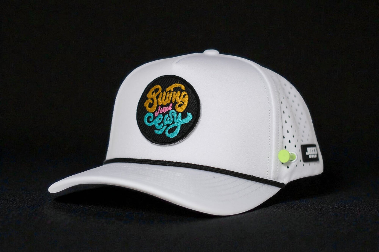 JUXT 'Stick it' White Rope Golf Hat - Pick 3 Patches!