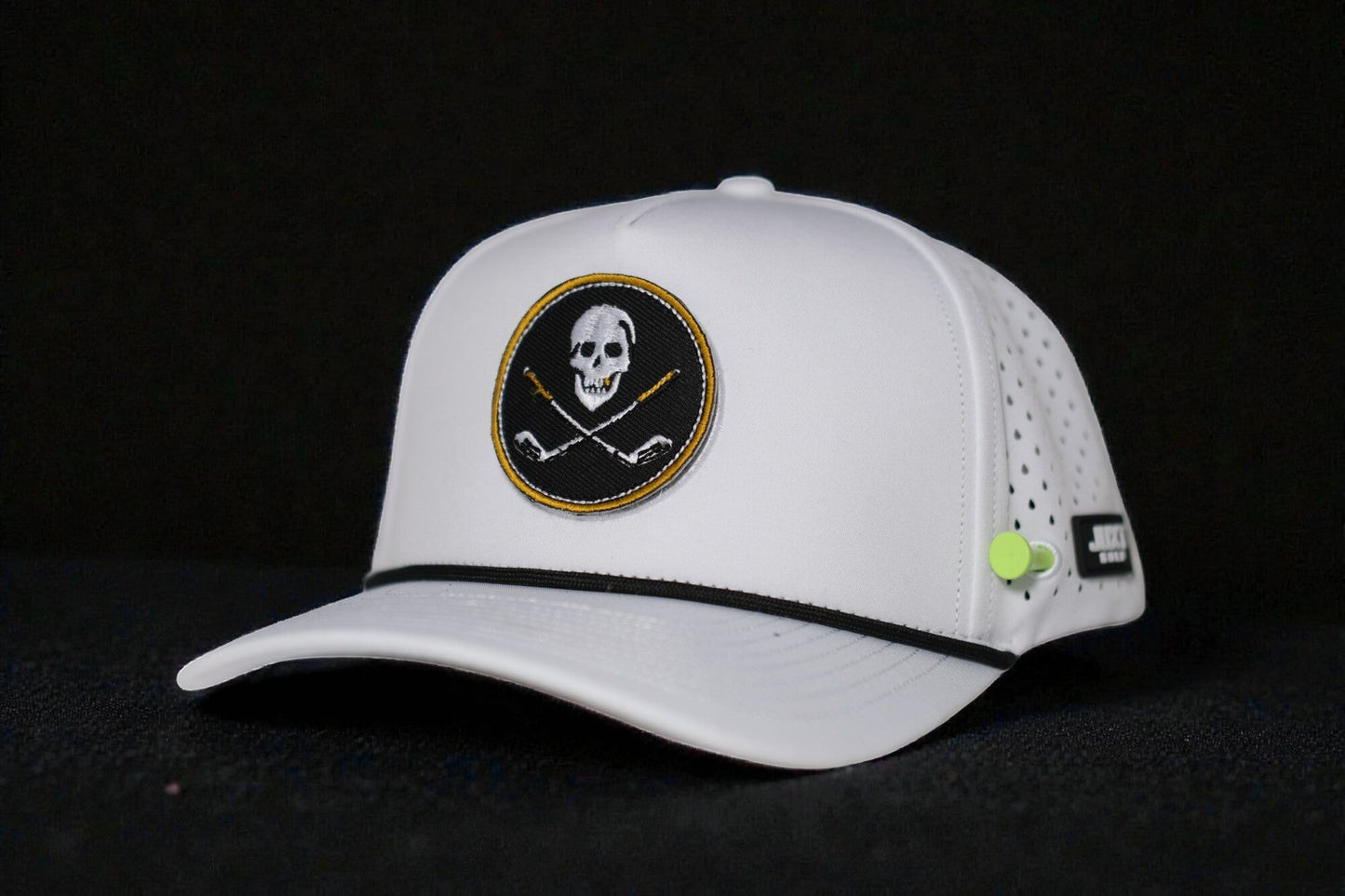 JUXT 'Stick it' White Rope Golf Hat - Pick 3 Patches!