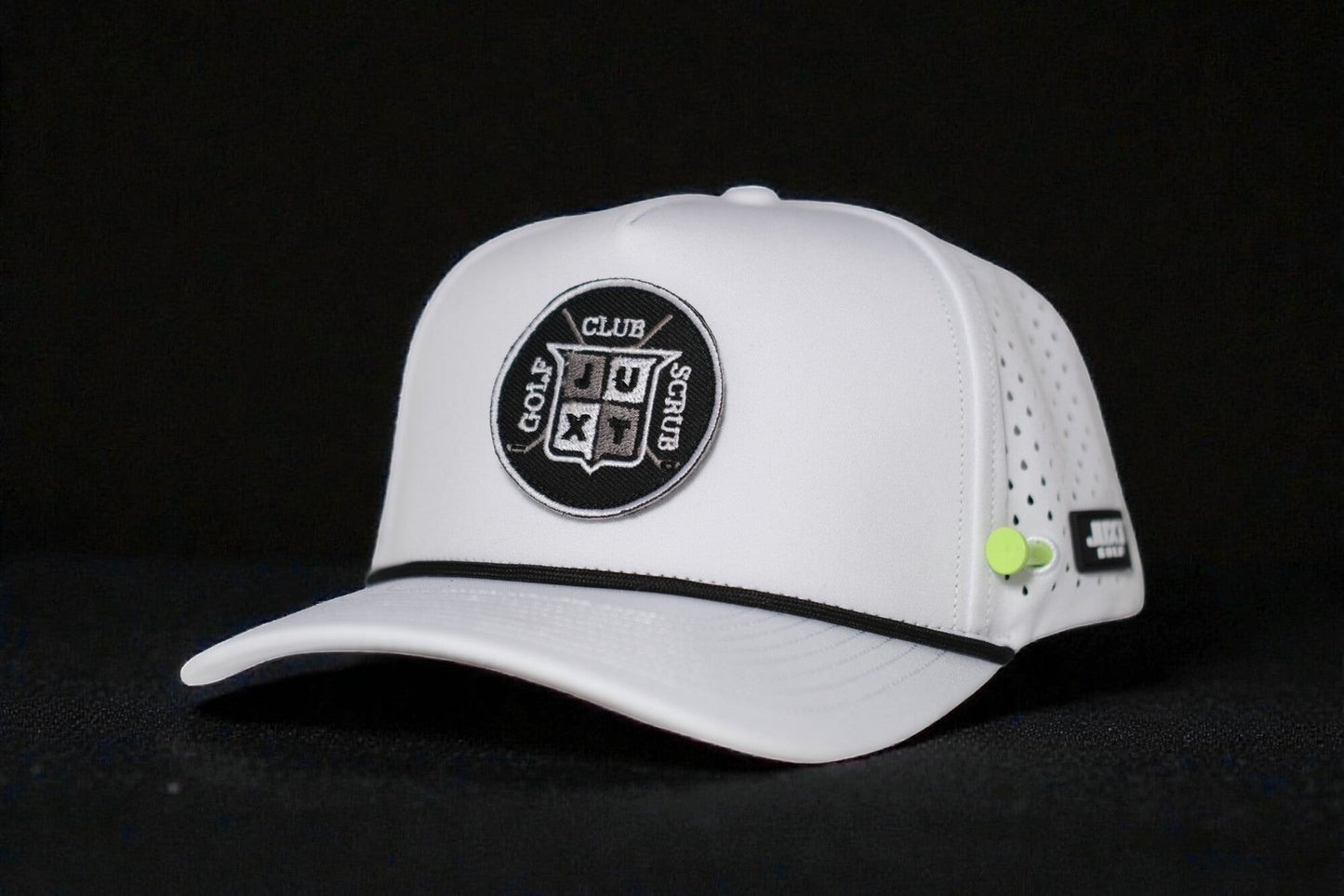 JUXT 'Stick it' White Rope Golf Hat - Pick 3 Patches!