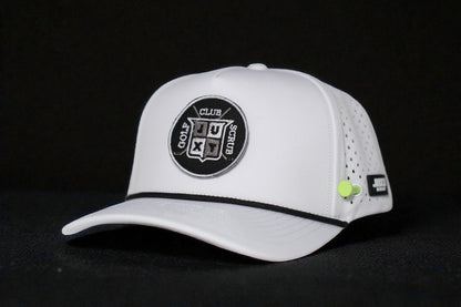 JUXT 'Stick it' White Rope Golf Hat - Pick 3 Patches!