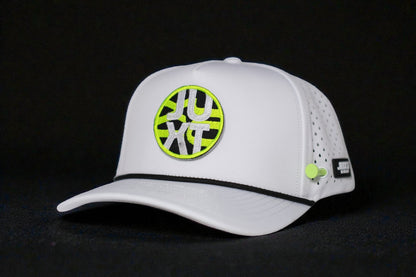 JUXT 'Stick it' White Rope Golf Hat - Pick 3 Patches!
