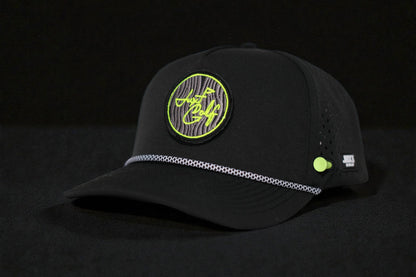 JUXT 'Stick it' Black Rope Golf Hat - Pick 3 Patches!