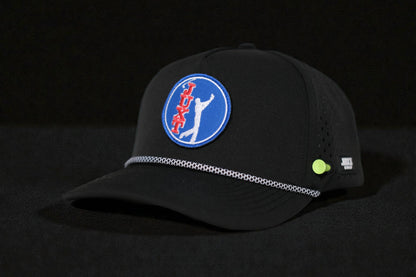 JUXT 'Stick it' Black Rope Golf Hat - Pick 3 Patches!