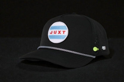 JUXT 'Stick it' Black Rope Golf Hat - Pick 3 Patches!