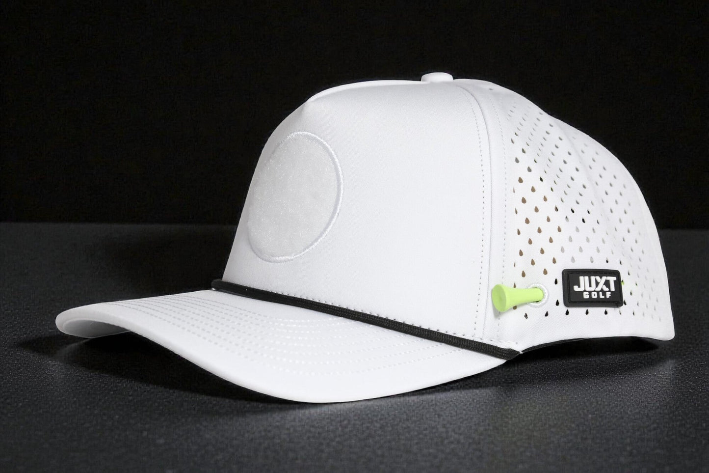 JUXT 'Stick it' White Rope Golf Hat - Pick 3 Patches!