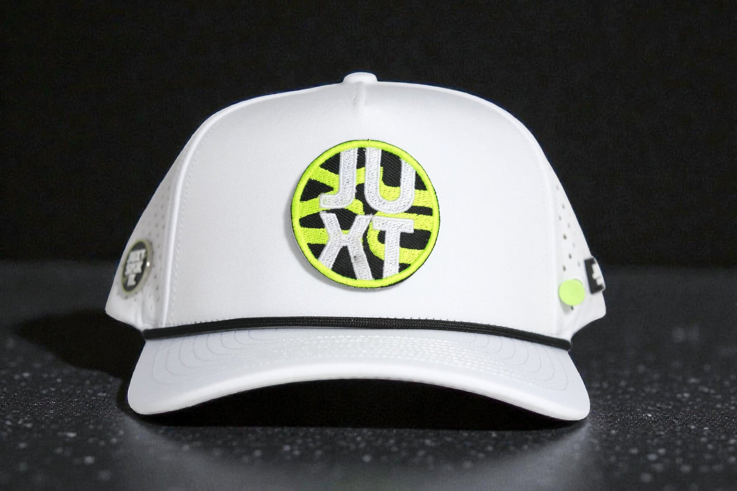 JUXT 'Stick it' White Rope Golf Hat - Pick 3 Patches!
